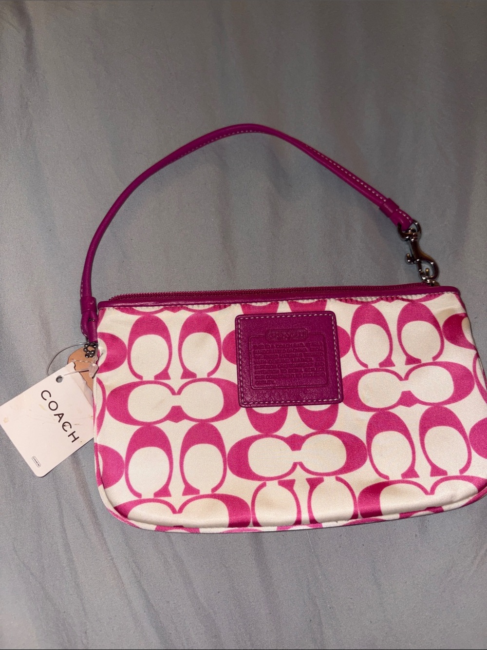 NWT Vintage Coach Peyton Dream C Signature Canvas Wristlet with Strap